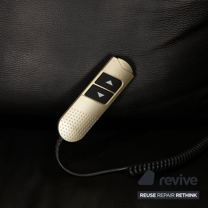 Ewald Schillig Brand Face Leder Sofa Garnitur Schwarz Ecksofa Hocker Recamiere Links elektrische Funktion