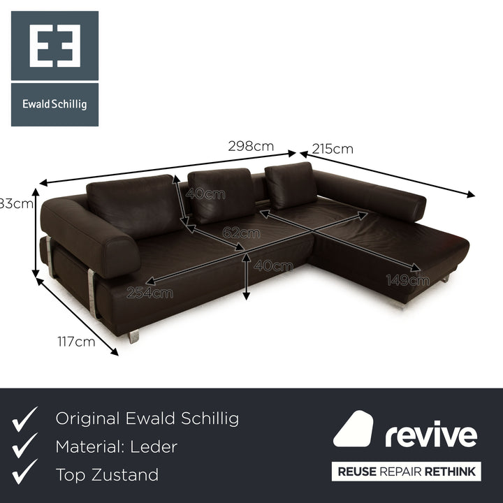 Ewald Schillig Brand Face Sofa Dunkelbraun Ecksofa Couch