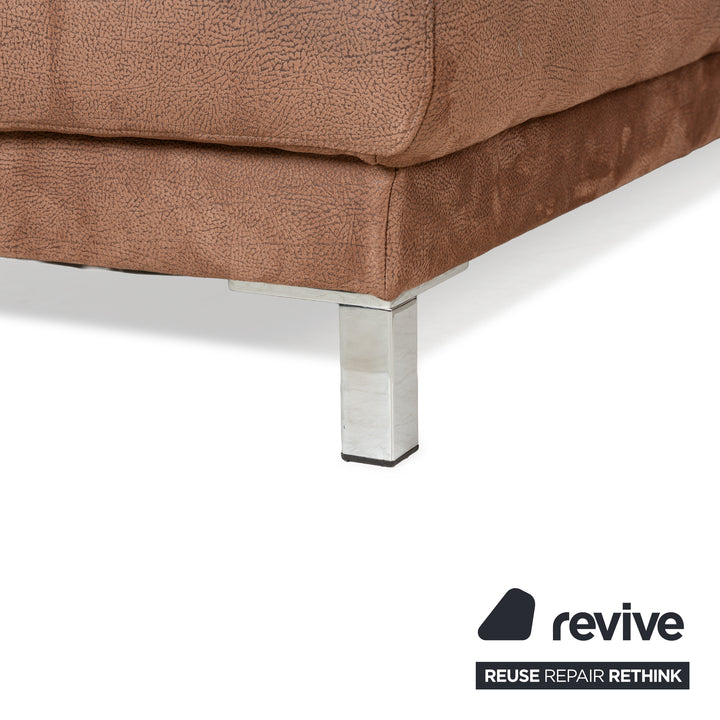 Ewald Schillig Brand Face Stoff Ecksofa Braun Cognac Recamiere links elektrische Funktion Sofa Couch Chrom
