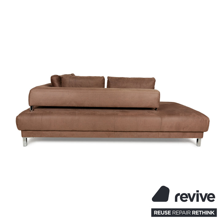 Ewald Schillig Brand Face Stoff Ecksofa Braun Cognac Recamiere links elektrische Funktion Sofa Couch Chrom