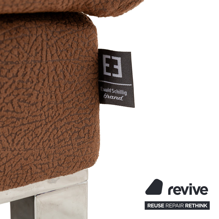 Ewald Schillig Brand Face Stoff Ecksofa Braun Cognac Recamiere links elektrische Funktion Sofa Couch Chrom