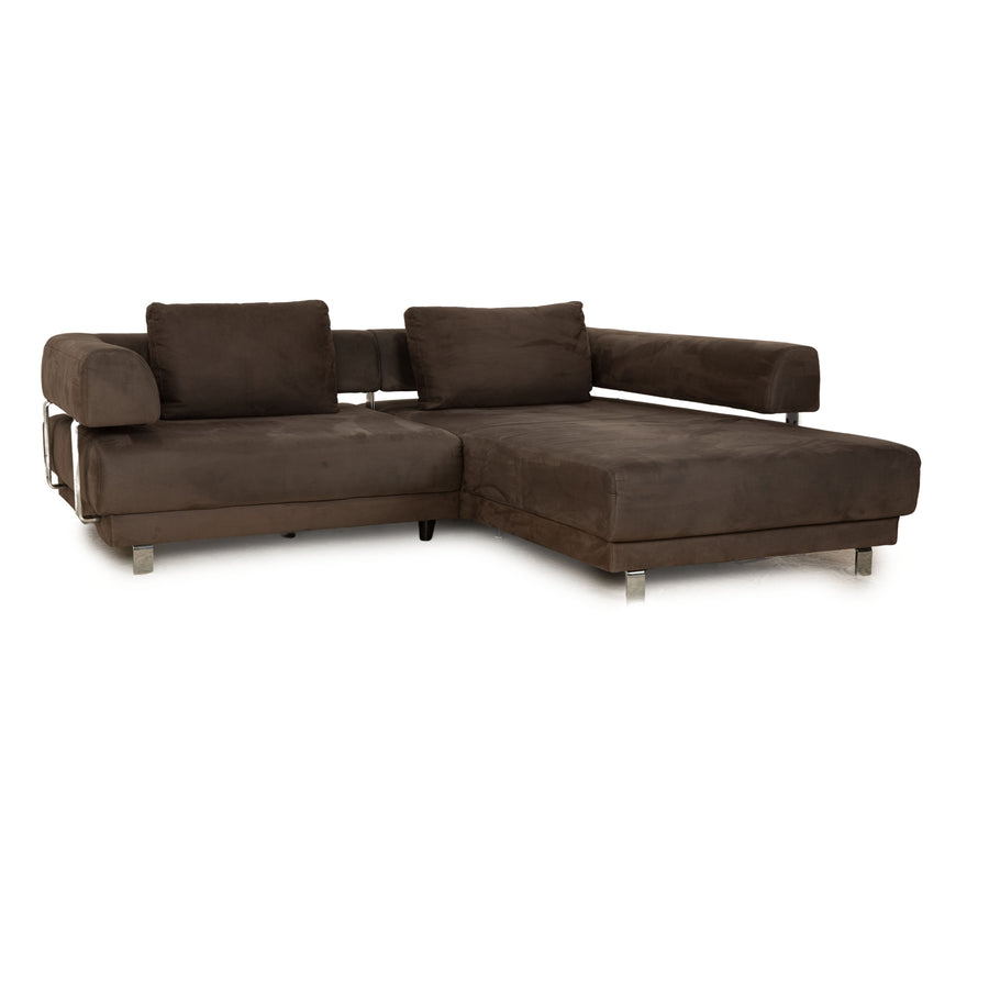 Ewald Schillig Brand Face Fabric Corner Sofa Dark Gray Recamiere Right Sofa Couch manual function