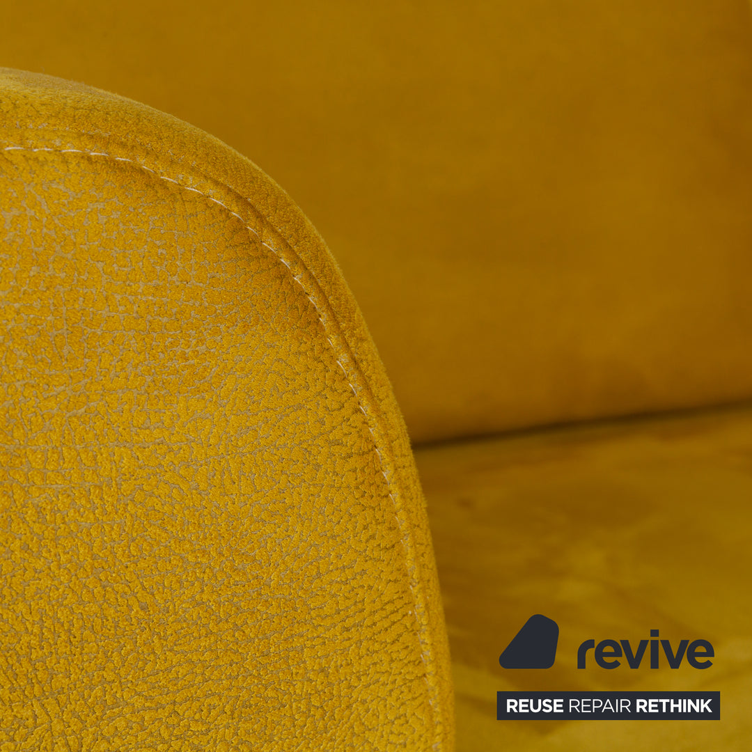 Ewald Schillig Brand Face Fabric Corner Sofa Yellow Brown Récamière right Sofa Couch