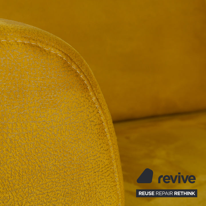 Ewald Schillig Brand Face Fabric Corner Sofa Yellow Brown Récamière right Sofa Couch
