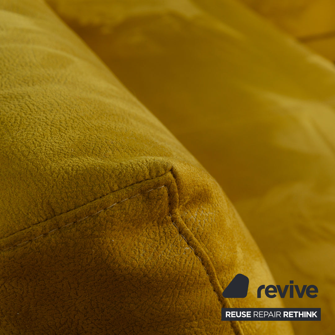 Ewald Schillig Brand Face Fabric Corner Sofa Yellow Brown Récamière right Sofa Couch