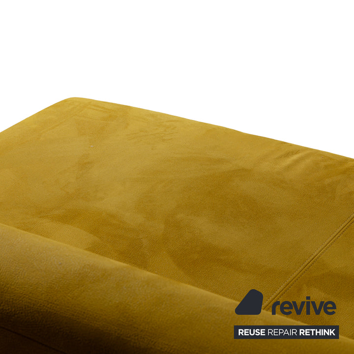 Ewald Schillig Brand Face Fabric Corner Sofa Yellow Brown Récamière right Sofa Couch