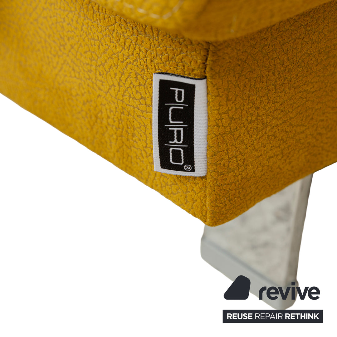 Ewald Schillig Brand Face Stoff Ecksofa Gelb Braun Récamière rechts Sofa Couch