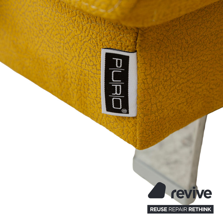 Ewald Schillig Brand Face Stoff Ecksofa Gelb Braun Récamière rechts Sofa Couch