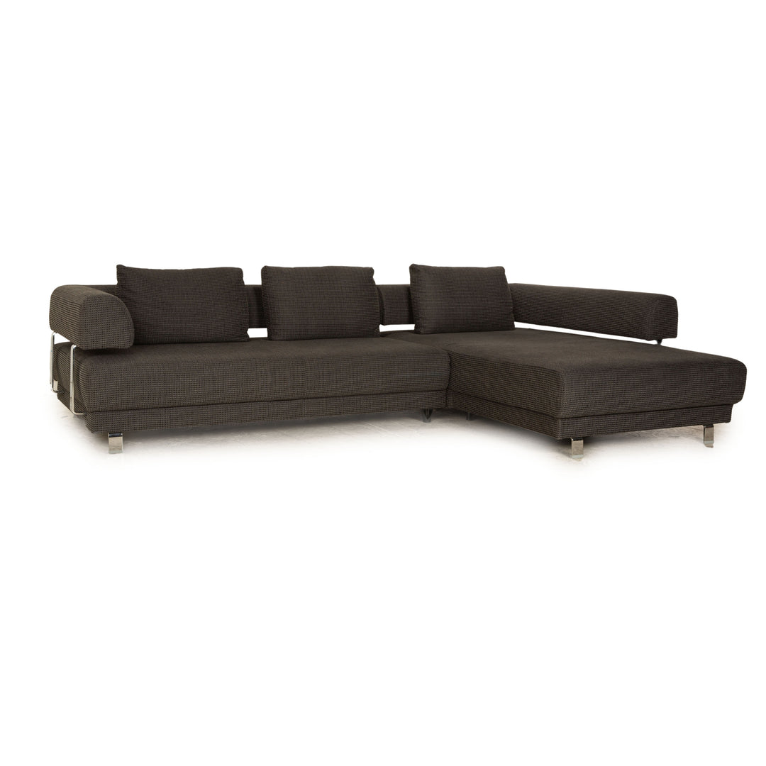 Ewald Schillig Brand Face Alcantara Stoff Ecksofa Grau Recamiere Rechts Sofa Couch manuelle Funktion