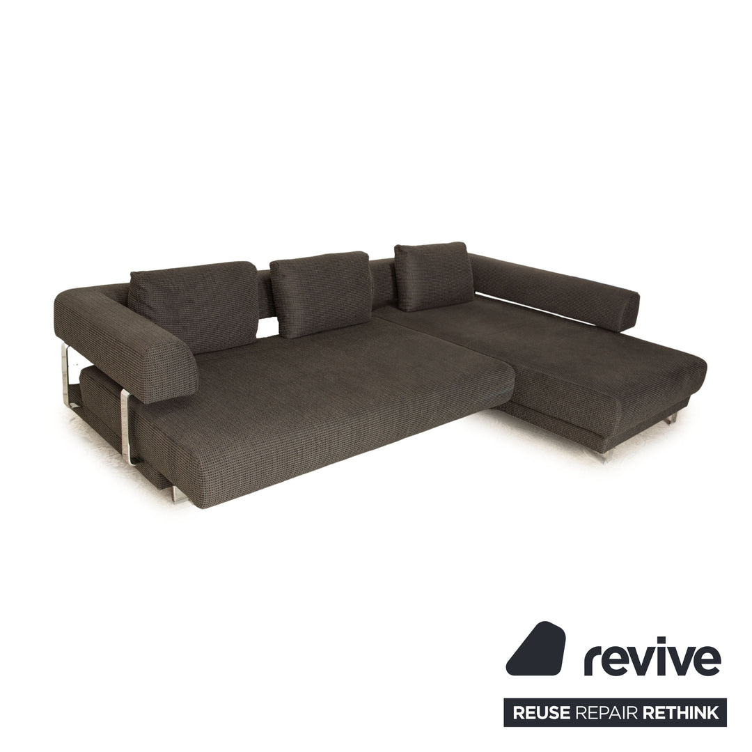 Ewald Schillig Brand Face Alcantara Stoff Ecksofa Grau Recamiere Rechts Sofa Couch manuelle Funktion