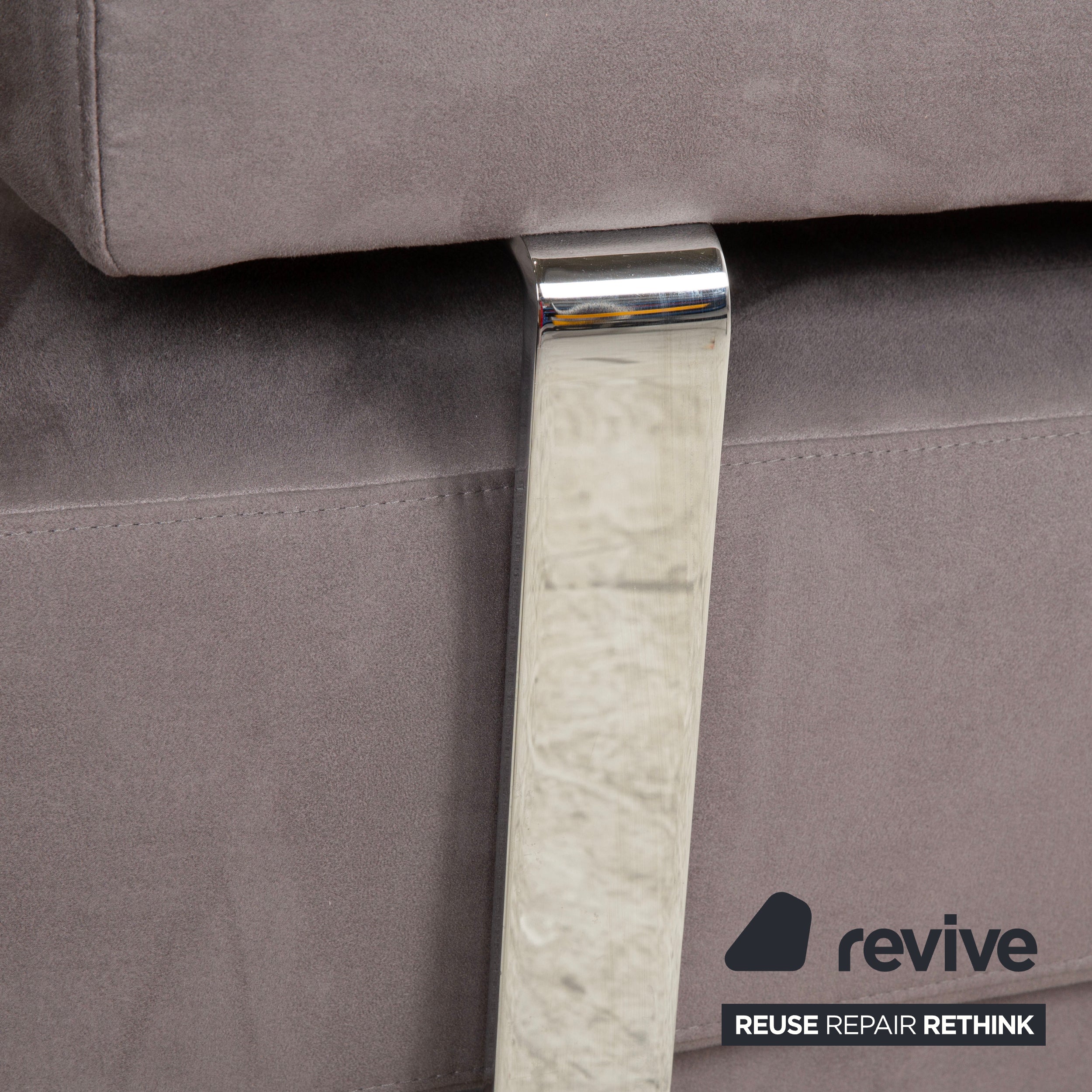 Ewald Schillig Brand Face Canapé d'angle en tissu velours Gris Beige Canapé Canapé