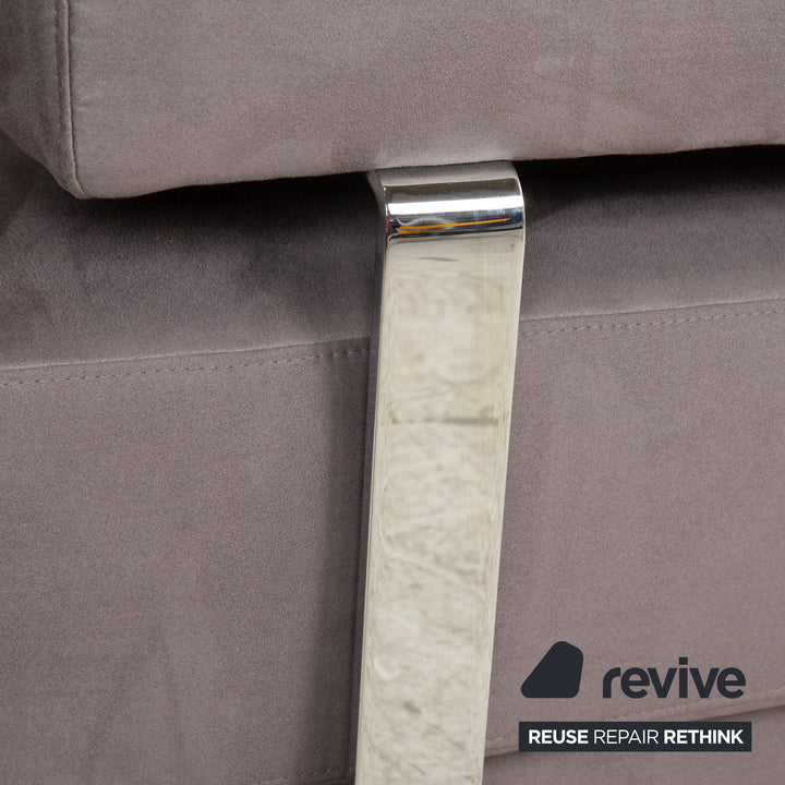 Ewald Schillig Brand Face Canapé d'angle en tissu velours Gris Beige Canapé Canapé