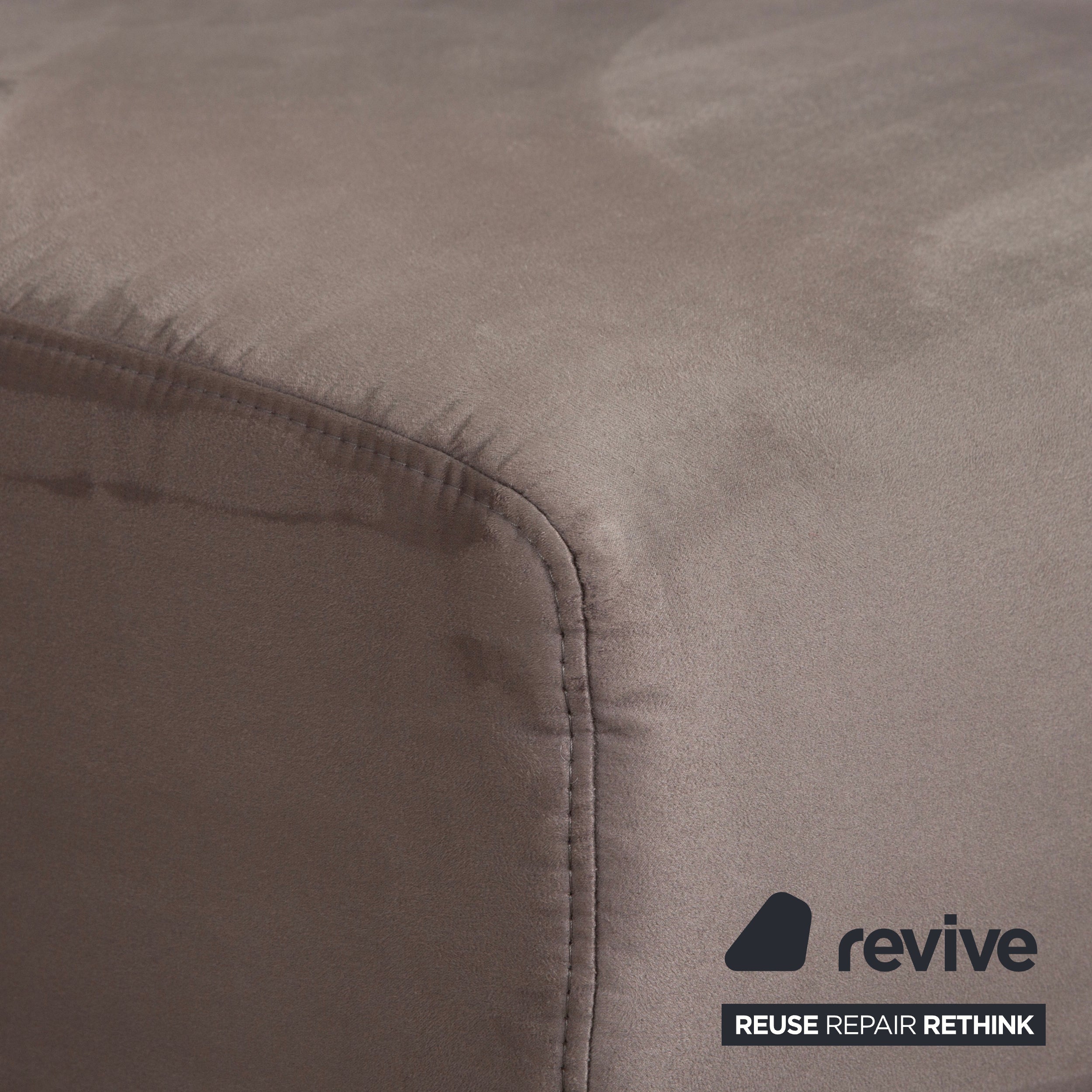 Ewald Schillig Brand Face Velvet Fabric Corner Sofa Grey Beige Sofa Couch