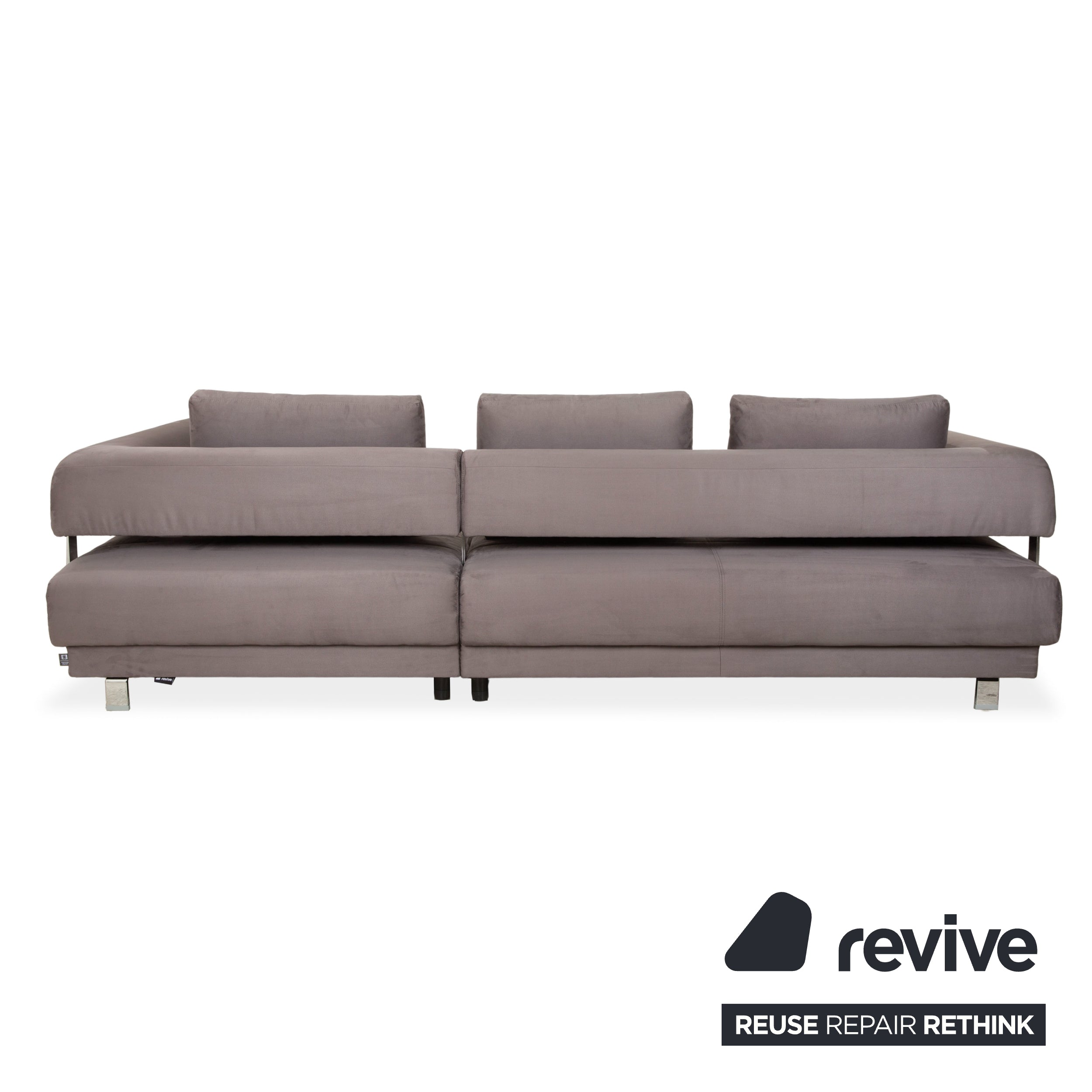 Ewald Schillig Brand Face Canapé d'angle en tissu velours Gris Beige Canapé Canapé