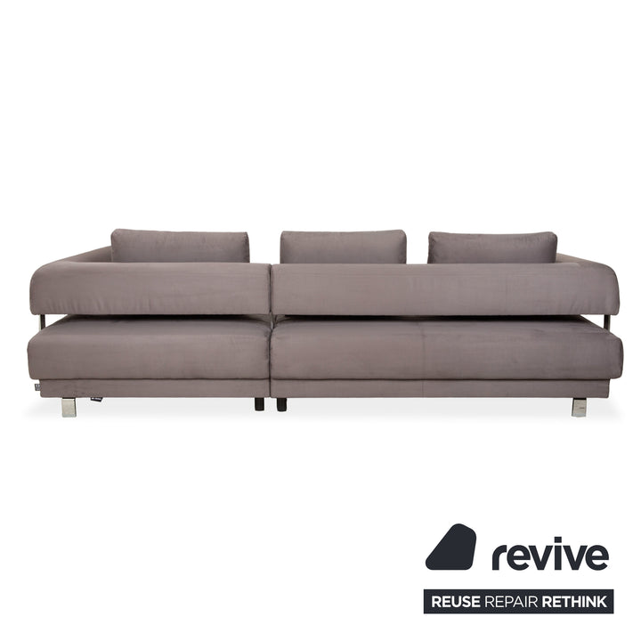 Ewald Schillig Brand Face Canapé d'angle en tissu velours Gris Beige Canapé Canapé