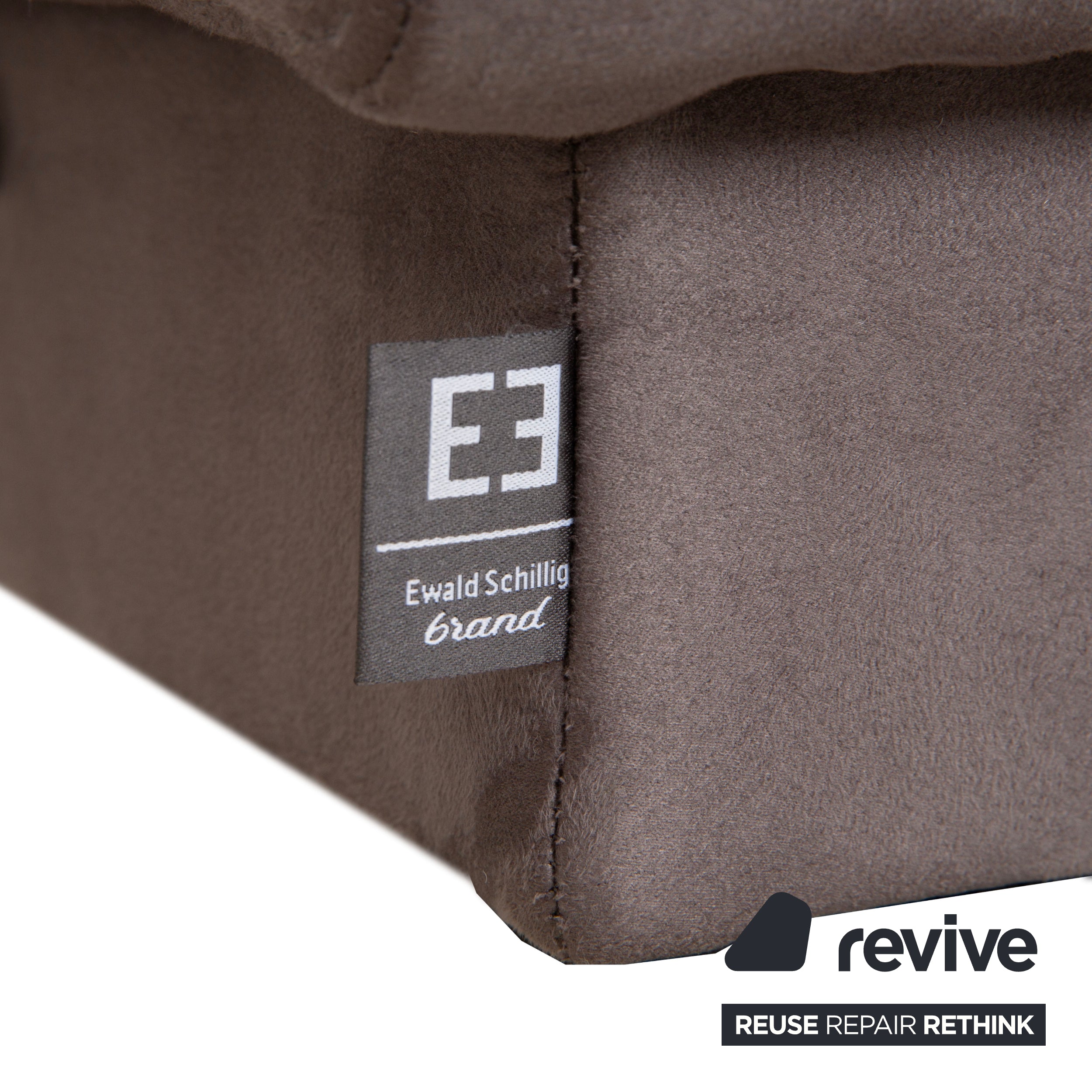 Ewald Schillig Brand Face Canapé d'angle en tissu velours Gris Beige Canapé Canapé