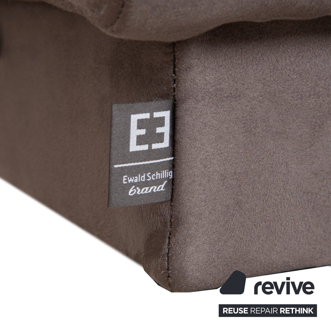 Ewald Schillig Brand Face Canapé d'angle en tissu velours Gris Beige Canapé Canapé