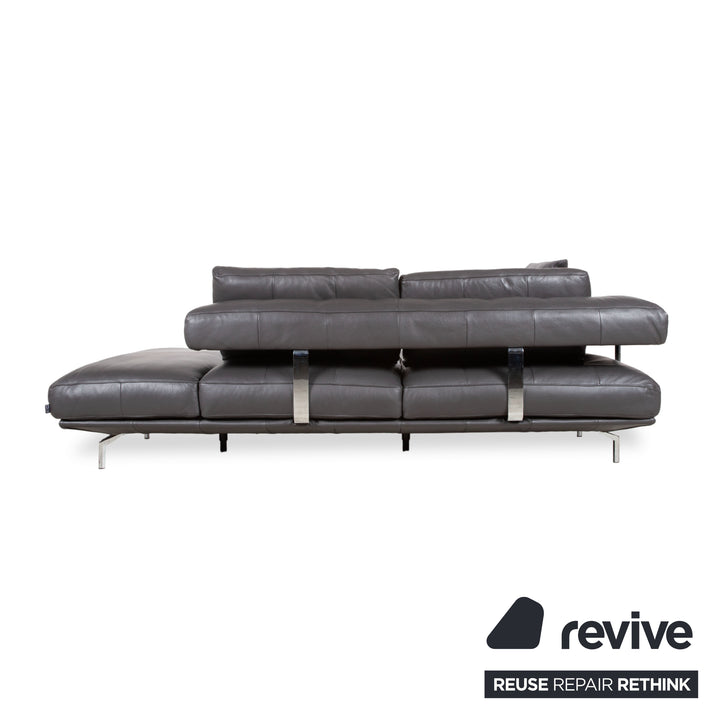 Ewald Schillig Brand Shine Leder Ecksofa Anthrazit Grau Sofa Couch elektrische Funktion