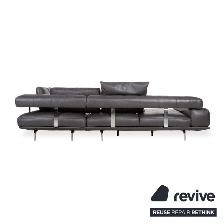 Ewald Schillig Brand Shine Leder Ecksofa Anthrazit Grau Sofa Couch elektrische Funktion