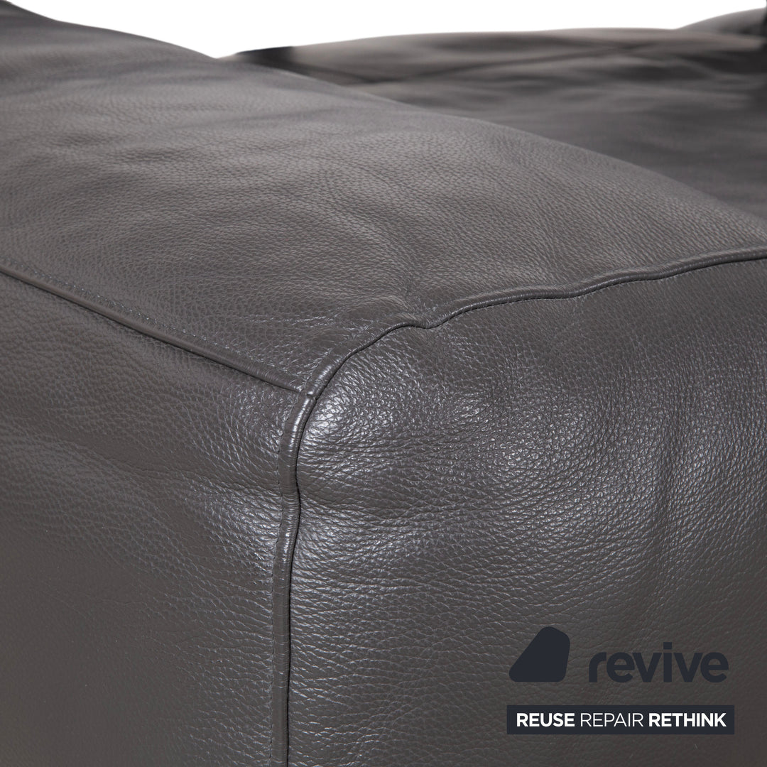 Ewald Schillig Brand Shine Leder Ecksofa Anthrazit Grau Sofa Couch elektrische Funktion