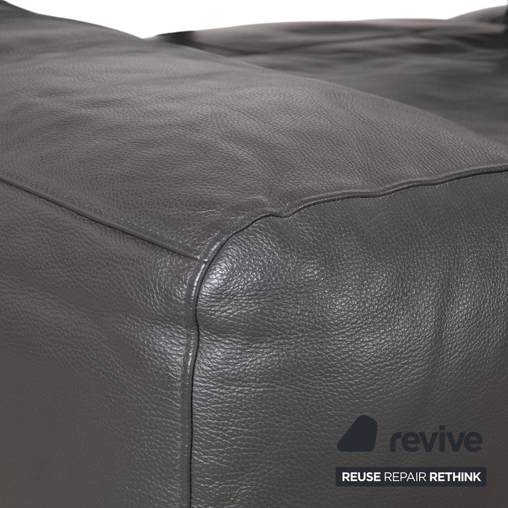 Ewald Schillig Brand Shine Leder Ecksofa Anthrazit Grau Sofa Couch elektrische Funktion