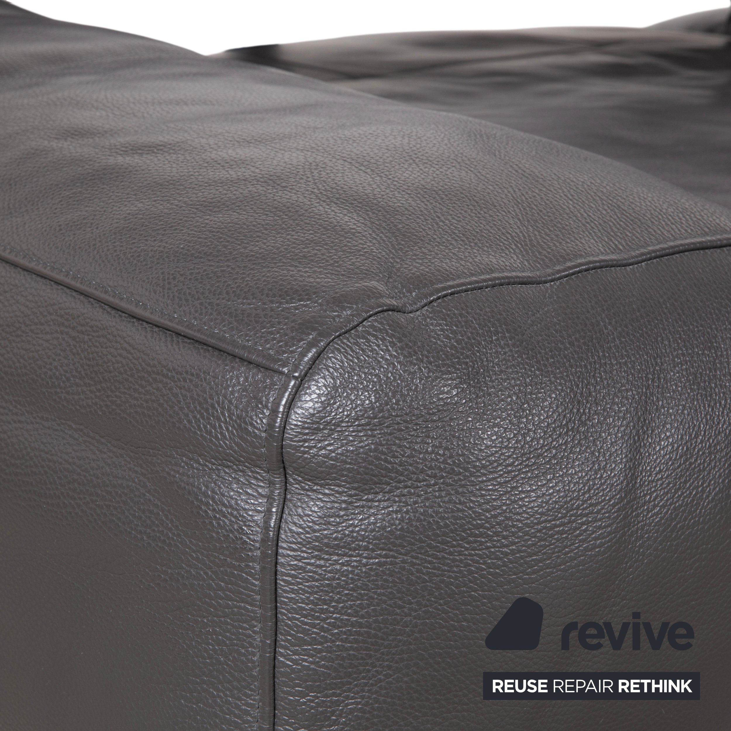 Ewald Schillig Brand Shine Leather Corner Sofa Anthracite Grey Sofa Couch Electric Function
