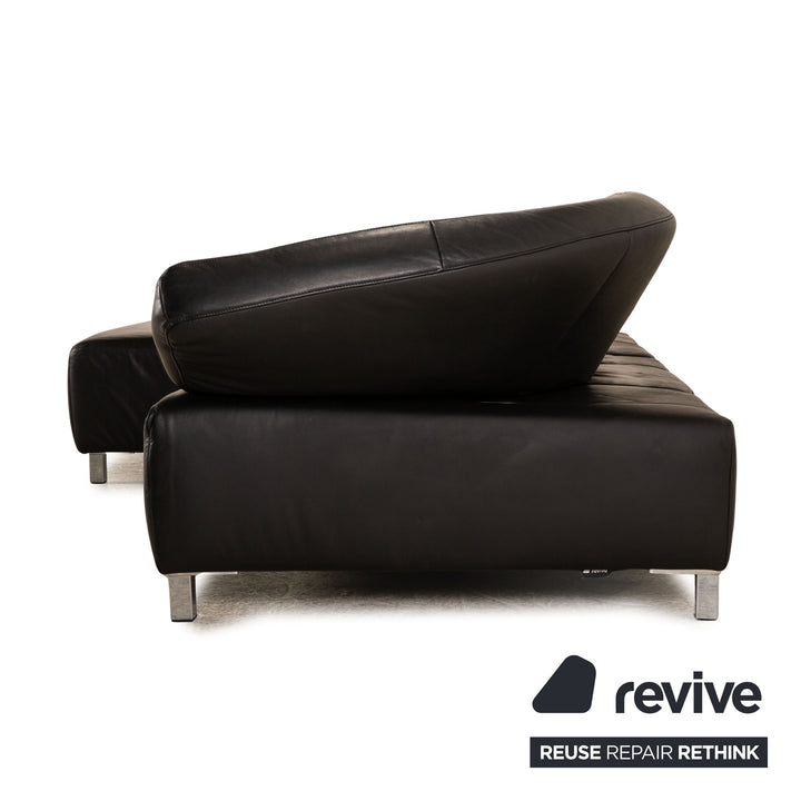 Ewald Schillig Butterfly Leder Ecksofa Schwarz Couch Sofa manuelle Funktion