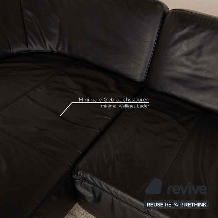 Ewald Schillig Butterfly Leder Ecksofa Schwarz Couch Sofa manuelle Funktion