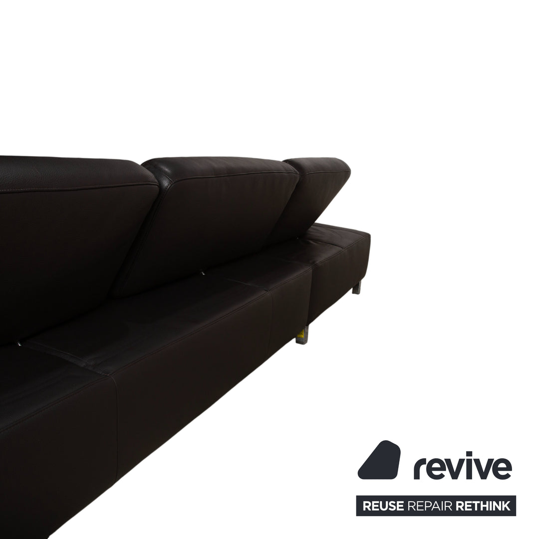 Canapé d'angle Ewald Schillig Butterfly en cuir noir fonction manuelle canapé divan