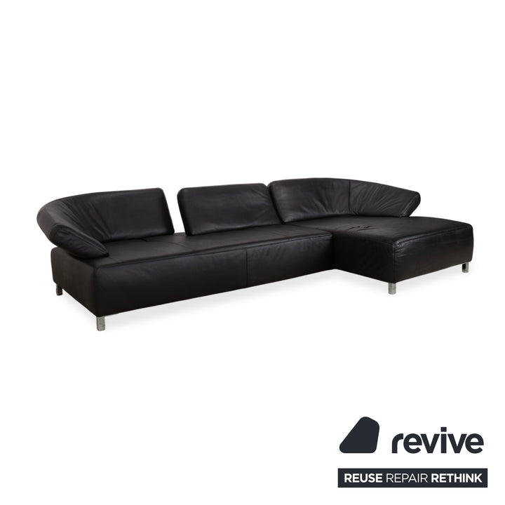 Ewald Schillig Butterfly Leder Ecksofa Schwarz manuelle Funktion Sofa Couch