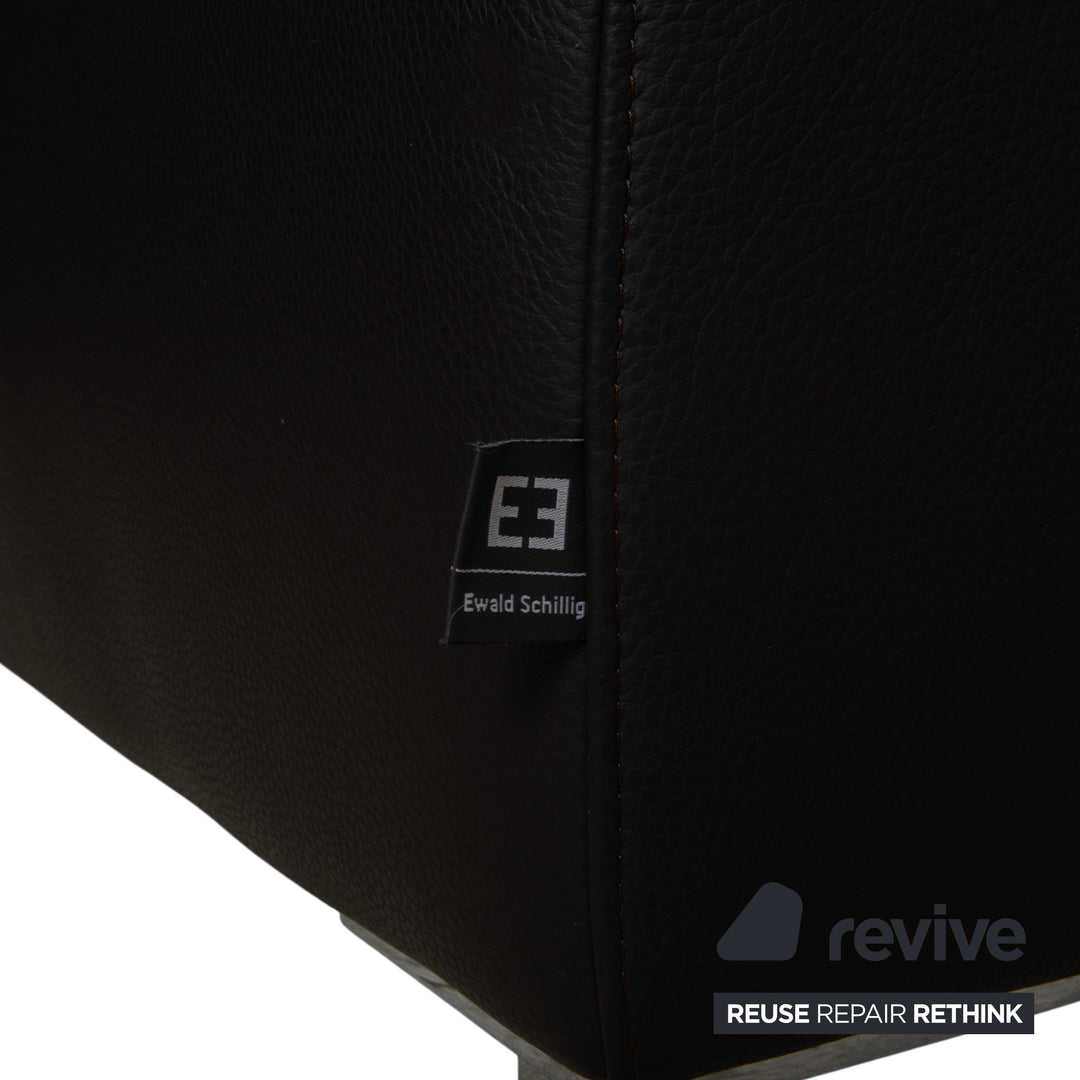 Canapé d'angle Ewald Schillig Butterfly en cuir noir fonction manuelle canapé divan