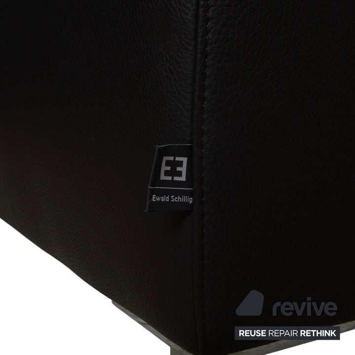 Canapé d'angle Ewald Schillig Butterfly en cuir noir fonction manuelle canapé divan