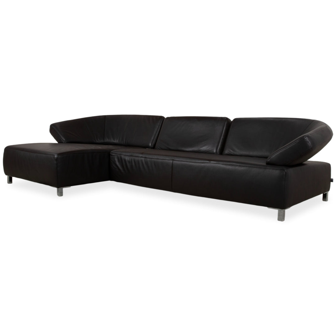 Canapé d'angle Ewald Schillig Butterfly en cuir noir fonction manuelle canapé divan