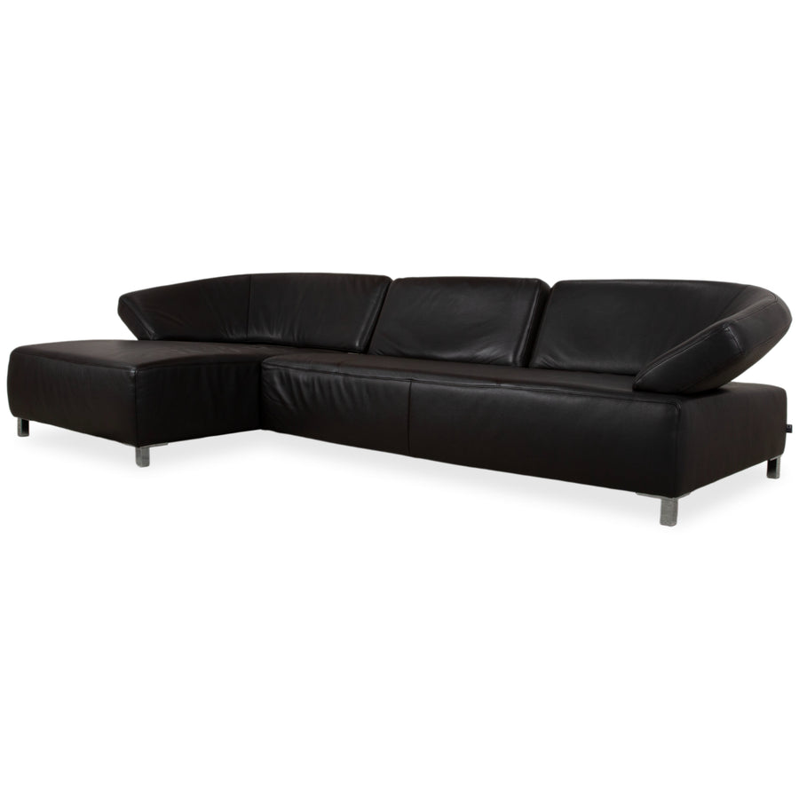 Canapé d'angle Ewald Schillig Butterfly en cuir noir fonction manuelle canapé divan