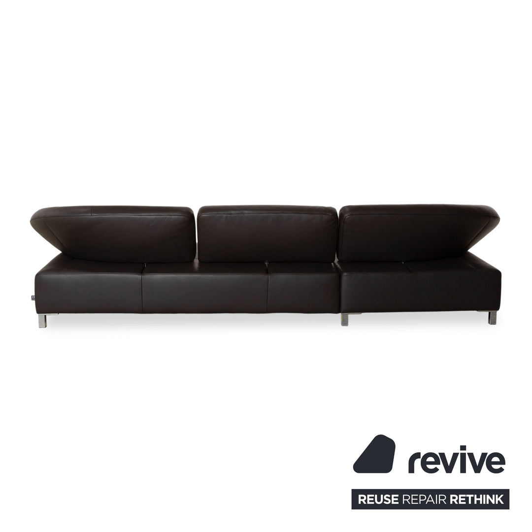 Canapé d'angle Ewald Schillig Butterfly en cuir noir fonction manuelle canapé divan