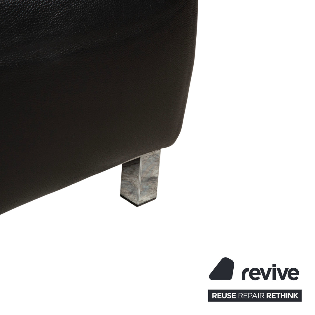 Ewald Schillig Butterfly Leder Ecksofa Schwarz manuelle Funktion Sofa Couch