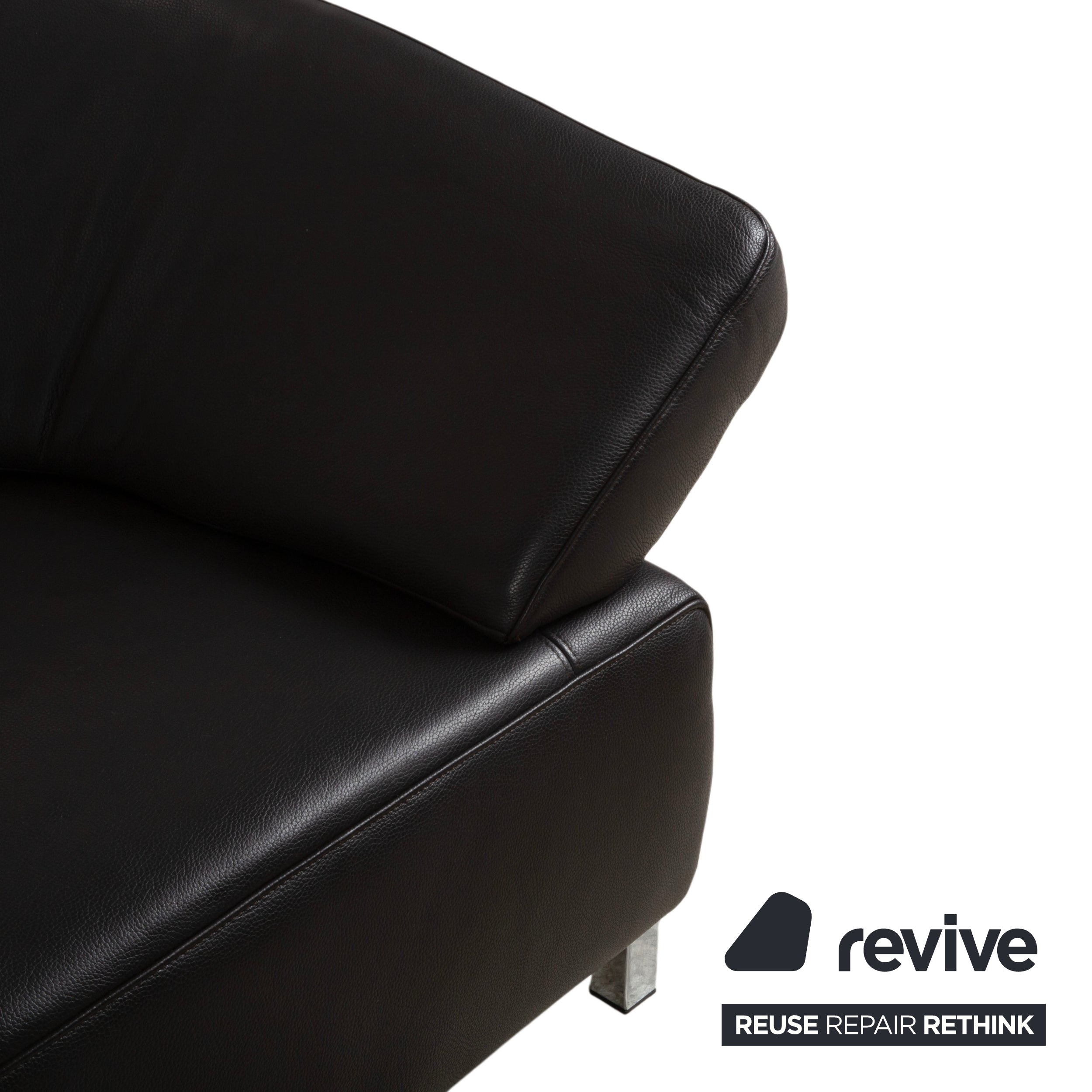 Ewald Schillig Butterfly Leder Ecksofa Schwarz manuelle Funktion Sofa Couch