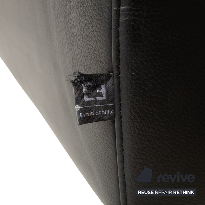 Ewald Schillig Butterfly Leder Ecksofa Schwarz manuelle Funktion Sofa Couch