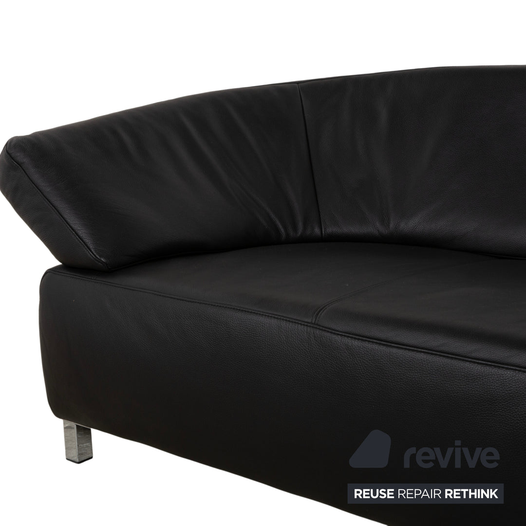 Ewald Schillig Butterfly Leder Ecksofa Schwarz manuelle Funktion Sofa Couch