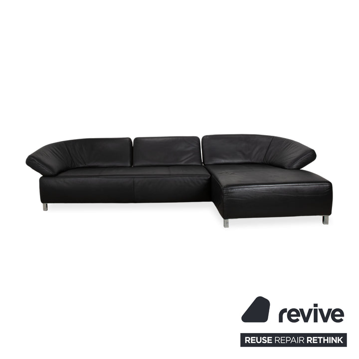 Ewald Schillig Butterfly Leder Ecksofa Schwarz manuelle Funktion Sofa Couch