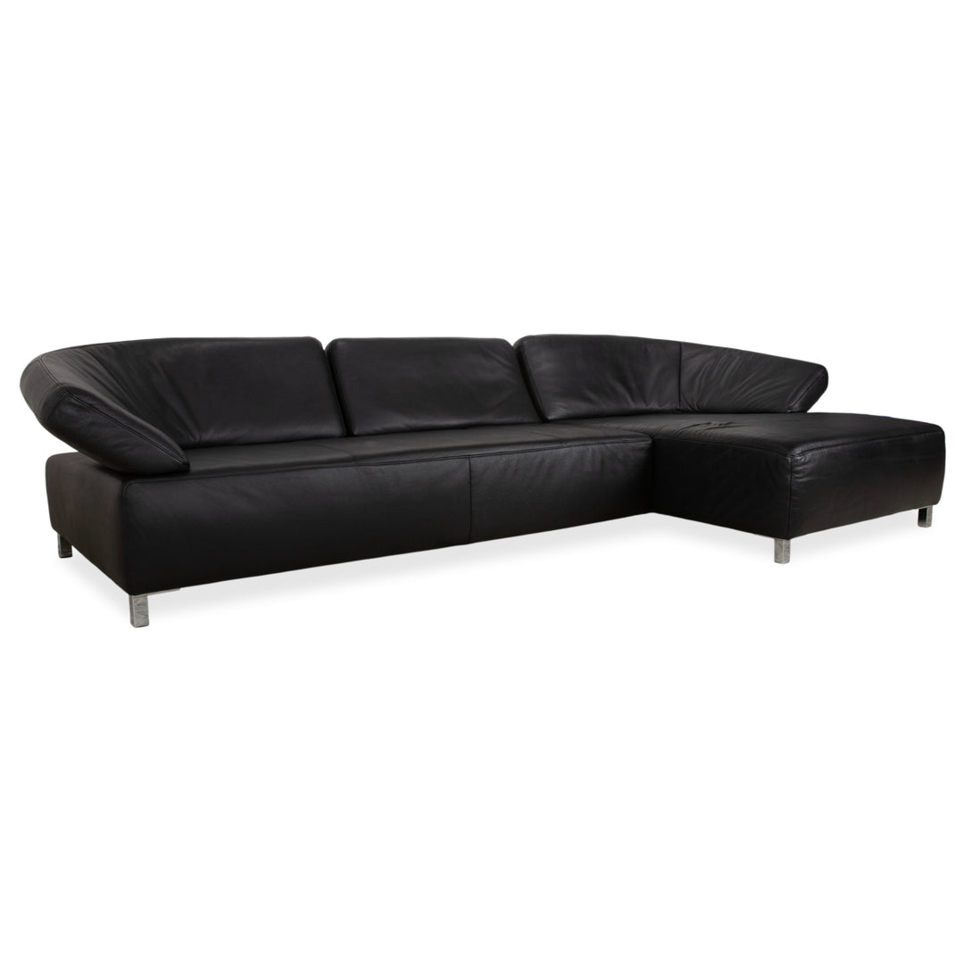 Ewald Schillig Butterfly Leder Ecksofa Schwarz manuelle Funktion Sofa Couch
