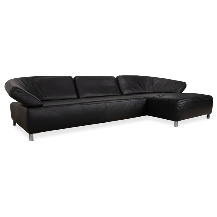 Ewald Schillig Butterfly Leder Ecksofa Schwarz manuelle Funktion Sofa Couch
