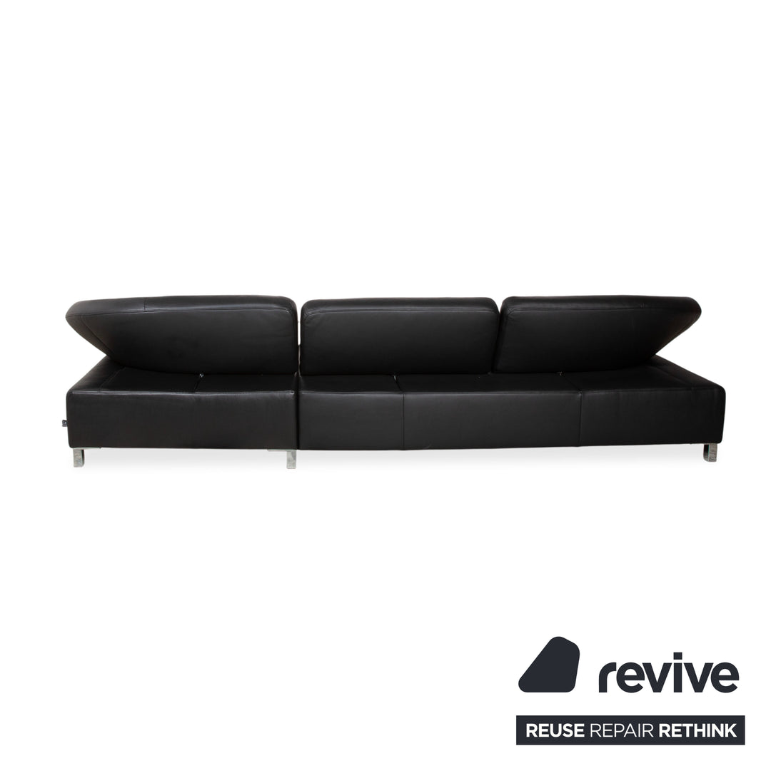 Ewald Schillig Butterfly Leder Ecksofa Schwarz manuelle Funktion Sofa Couch