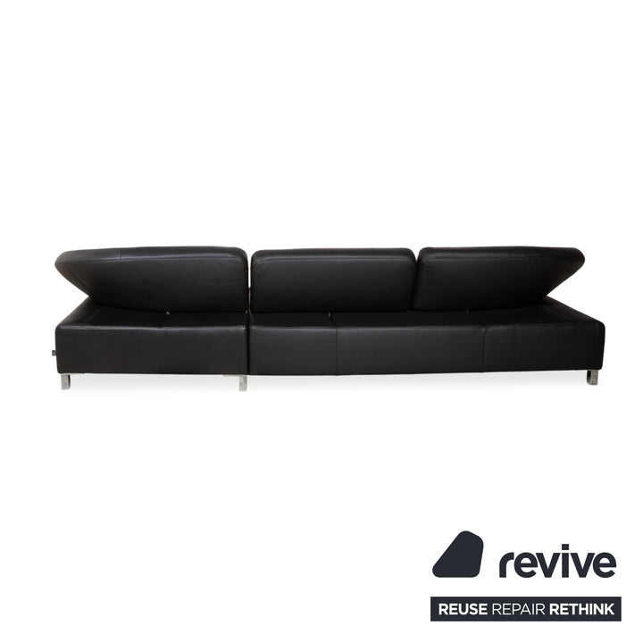 Ewald Schillig Butterfly Leder Ecksofa Schwarz manuelle Funktion Sofa Couch