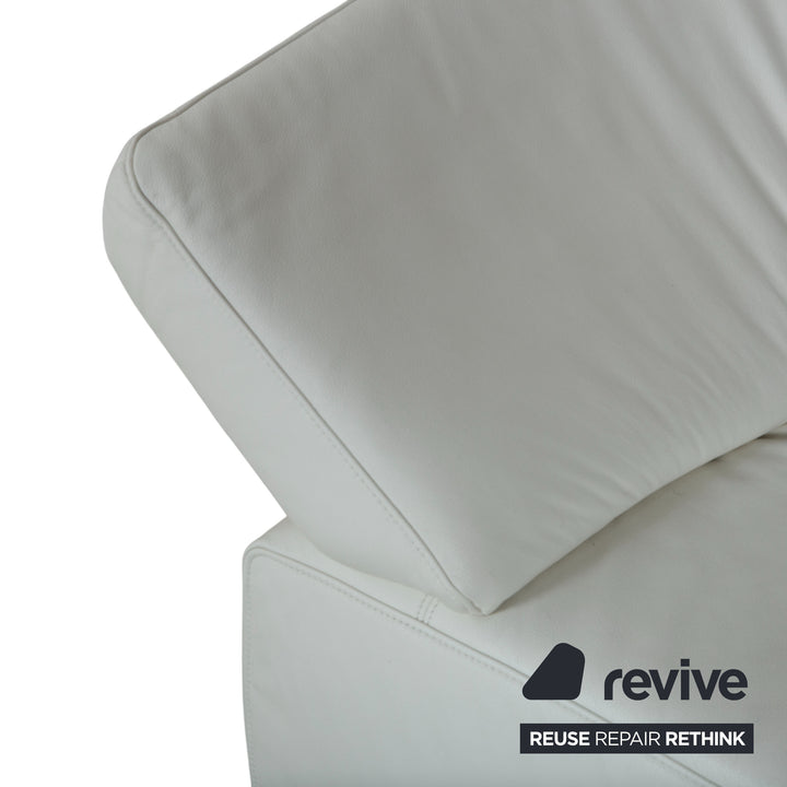 Ewald Schillig Butterfly Leder Ecksofa Weiß manuelle Funktion Recamiere Rechts Couch
