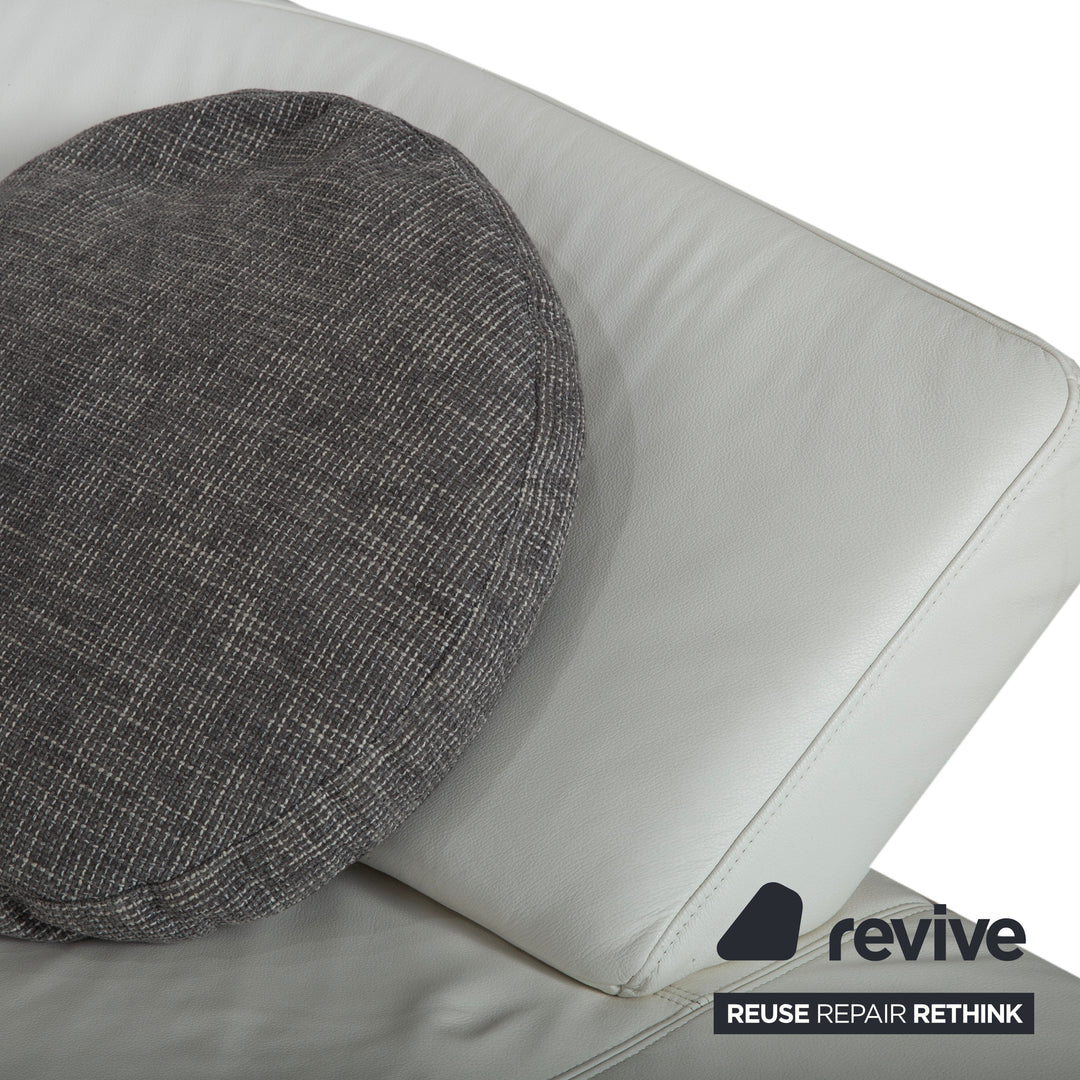 Ewald Schillig Butterfly Leder Ecksofa Weiß manuelle Funktion Recamiere Rechts Couch