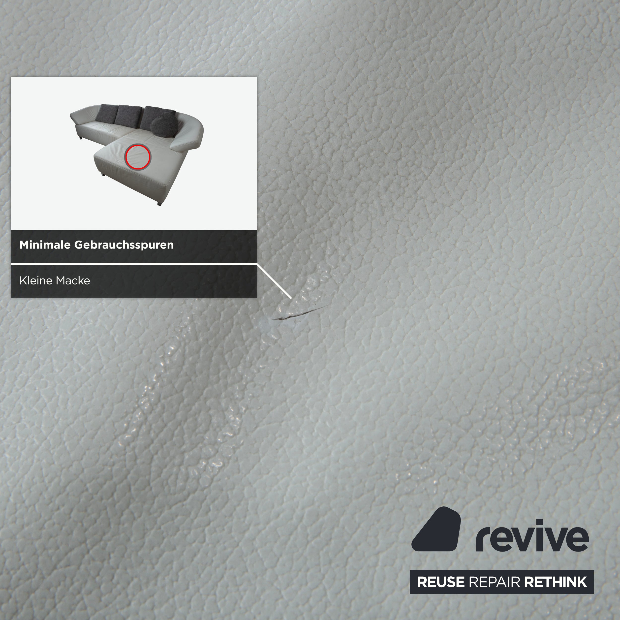 Ewald Schillig Butterfly Leder Ecksofa Weiß manuelle Funktion Recamiere Rechts Couch