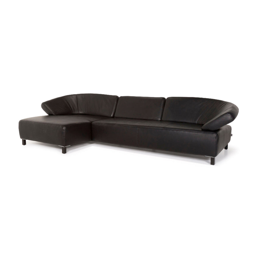 Ewald Schillig Butterfly Leather Sofa Black Corner Sofa #13233