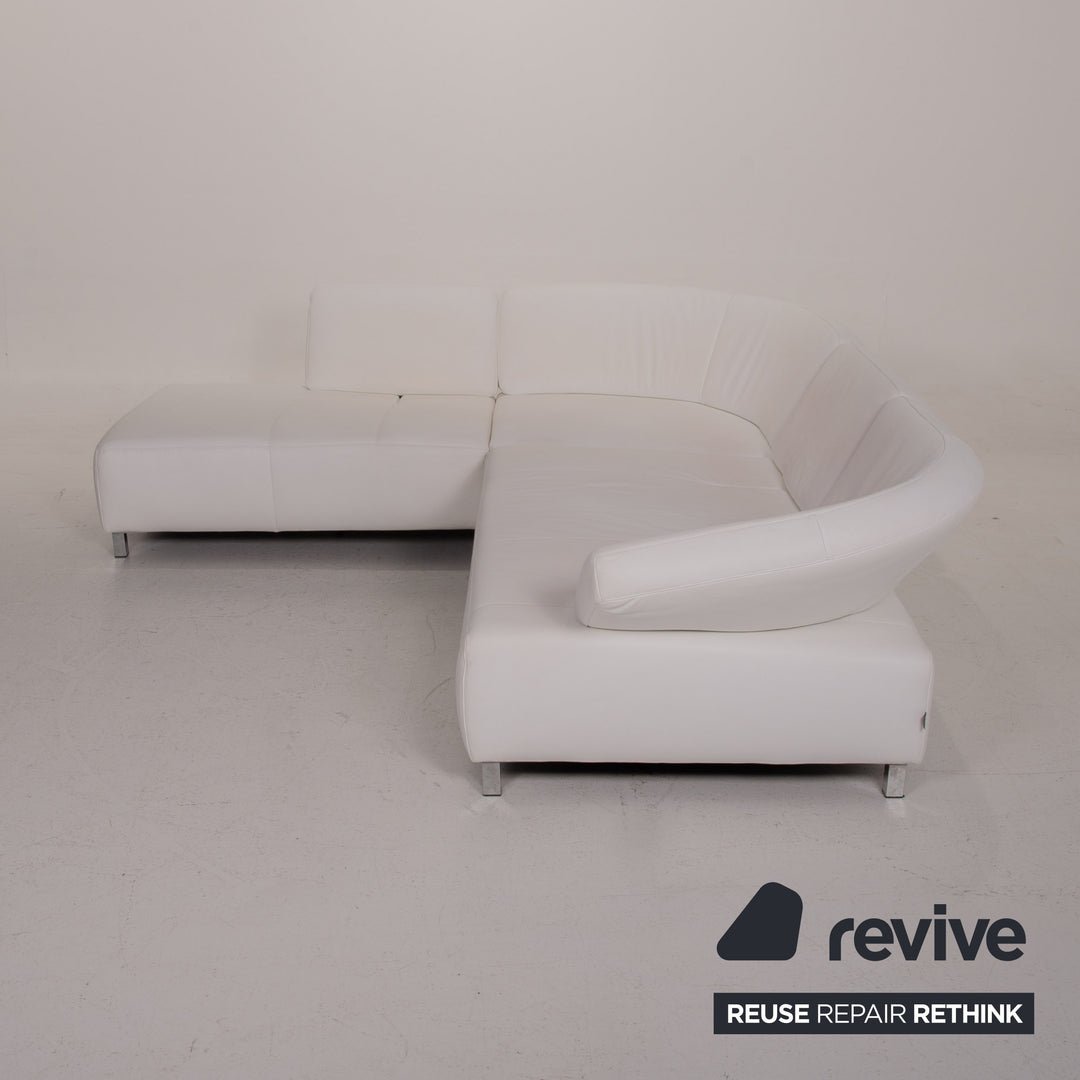 Ewald Schillig Butterfly Leder Sofa Weiß Ecksofa #14897