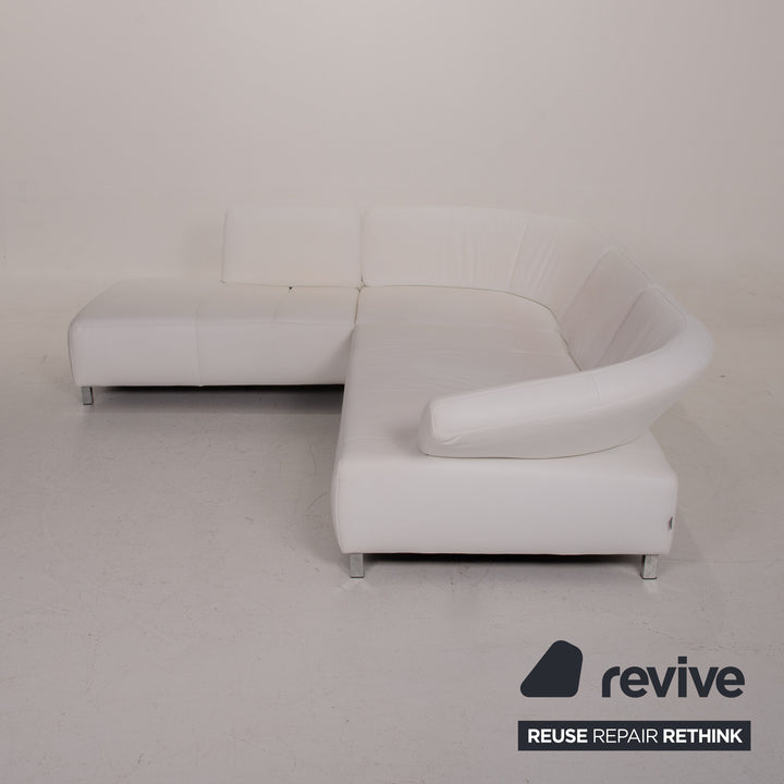 Ewald Schillig Butterfly Leder Sofa Weiß Ecksofa #14897